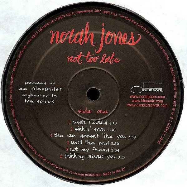 Norah Jones – Not Too Late 1LP