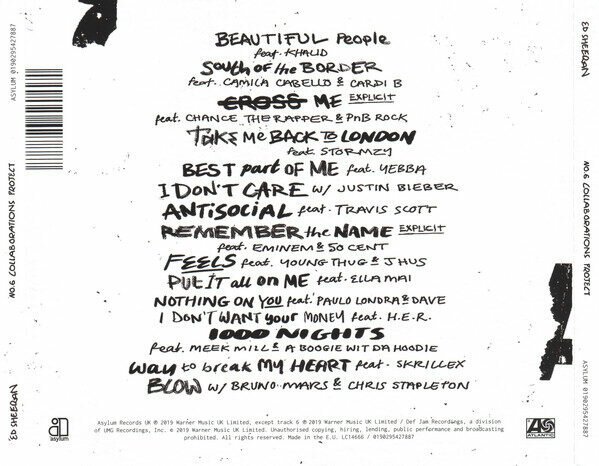 Ed Sheeran ‎– No.6 Collaborations Project CD