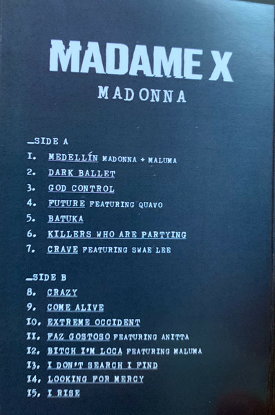 Madonna – Madame X (Black Coloured) MC