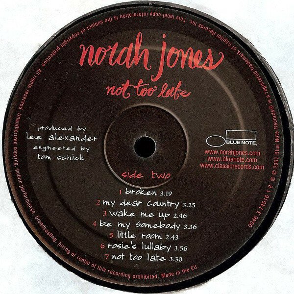Norah Jones – Not Too Late 1LP