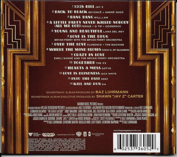 Various ‎– Music From Baz Luhrmann's Film The Great Gatsby CD
